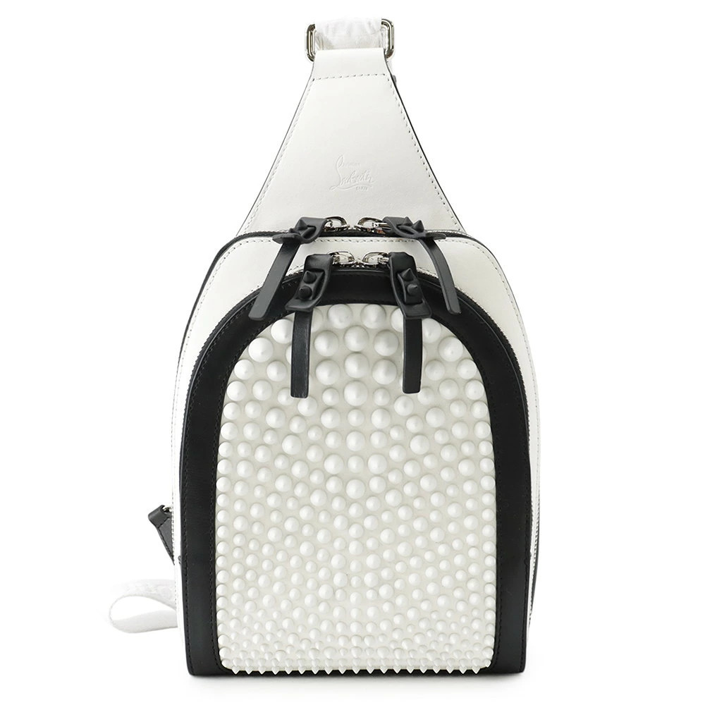 Christian Louboutin Body Bag Ruby Funk Calf Leather Black White
